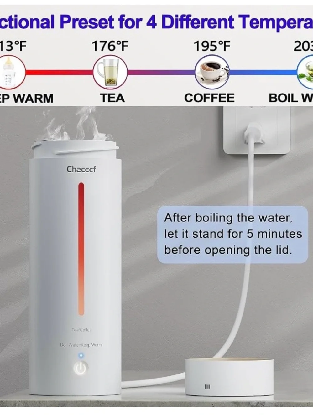 CHACEEF brand new portable hot water kettle 350 ml